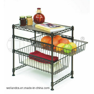 Revestimento em pó Metal Mini Home Wire Shelf, estilo DIY (CJ452045C3E)